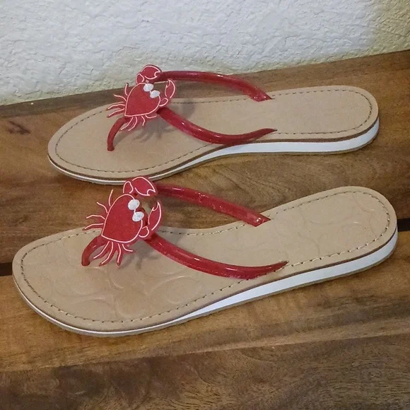 Coach Rare Marina Crab Slippers Size 8.5 - Picture 6 of 13